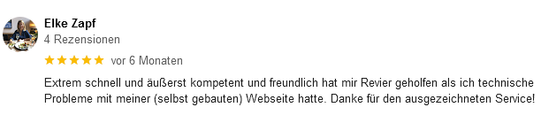5 Sterne Google Bewertung von revier als SEO Agentur